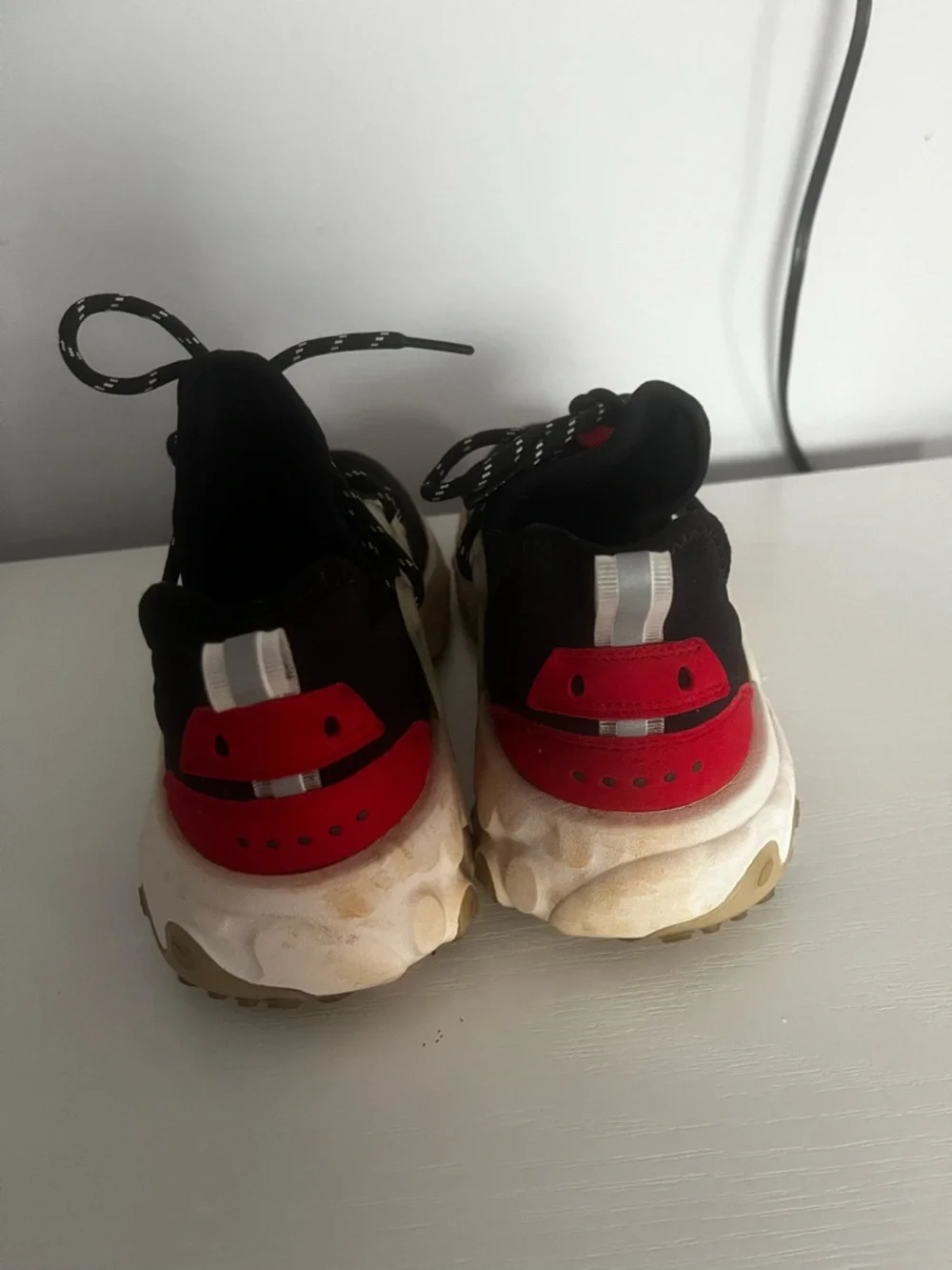 Nike Kids Black & Red Athletic Sneakers with Cream Accents